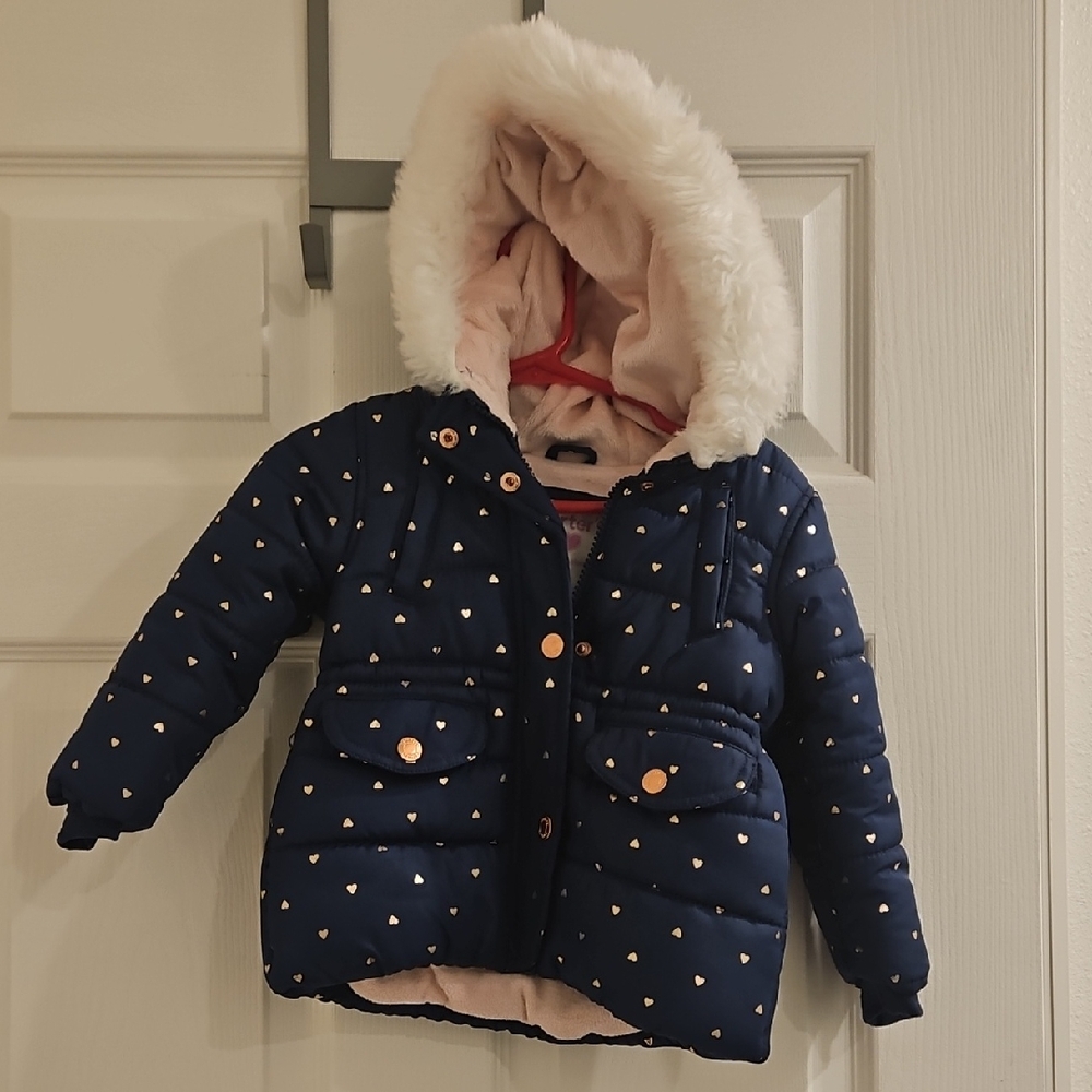 Carter's Navy Jacket with Gold Heart Accents
